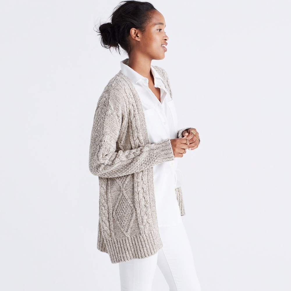 Madewell cable knit cardigan - size medium